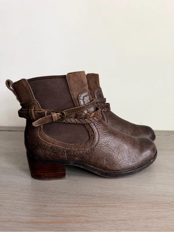 UGG Australia Krewe Motorcycle Leather Ankle Boots 29013G Brown Leather Size 7 - Image 2
