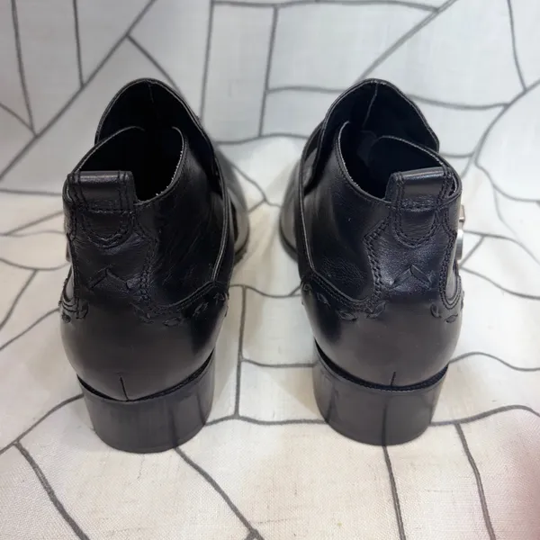 Roper Ankle Boots Womens Size 10 Black Leather Western Buckle‎ Strap Round - Image 3