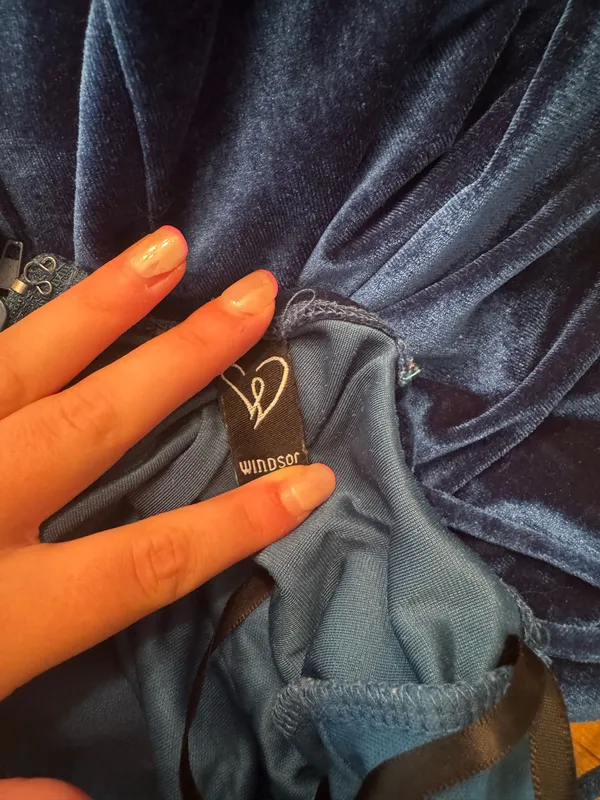 Blue Velvet Windsor Formal Dress - Image 4