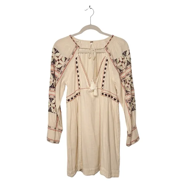 Free People All My Life Mini Tunic Dress Off-White SZ XS - Image 3
