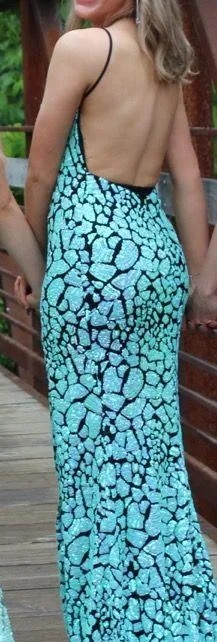Sherri Hill Prom Dress Black and Teal - Image 3