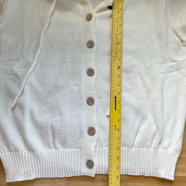 Source Unknown Chunky Soft White Oversizes Button Up Cardigan Hoodie 2XL - Image 8