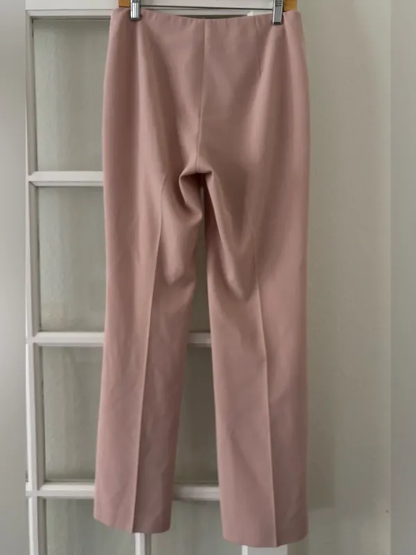 Margaret M Wide-Leg High-Rise Pants — Blush Pink - Image 3
