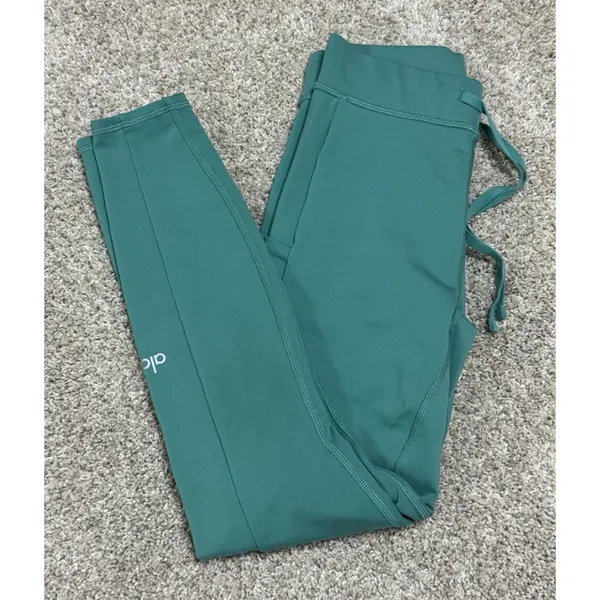 Alo Yoga Checkpoint 7/8 Leggings High Waist Drawstring Pockets Ocean Teal Sz XS - Image 9