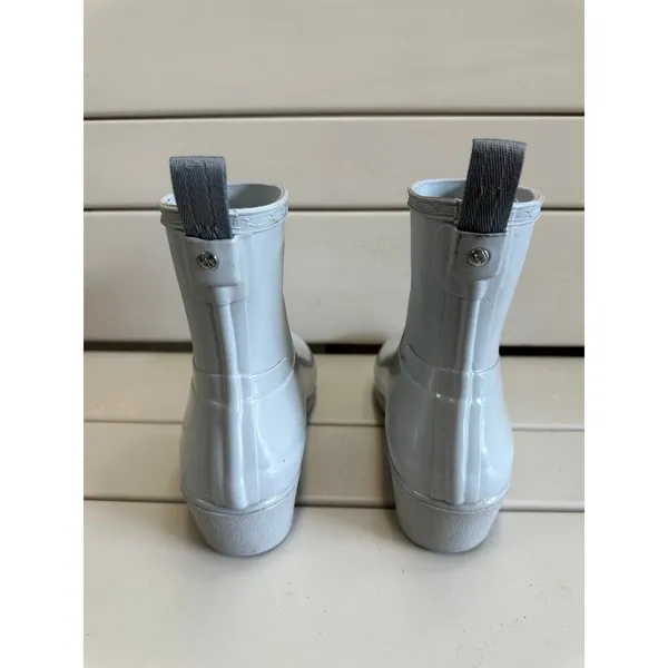 Hunter Refined Low Heel Biker Gloss Duo Waterproof Rain Boots 8 - Image 4