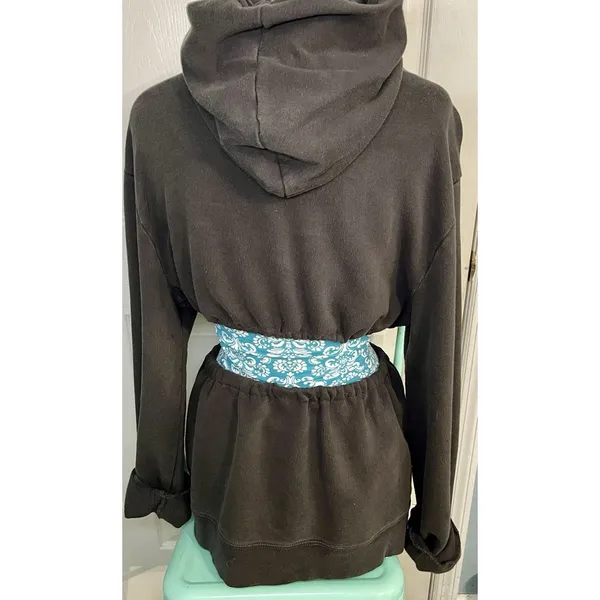 Denim & Supply Ralph Lauren Reworked Crop Hoodie Skirt Set Charcoal Gray L - Image 6