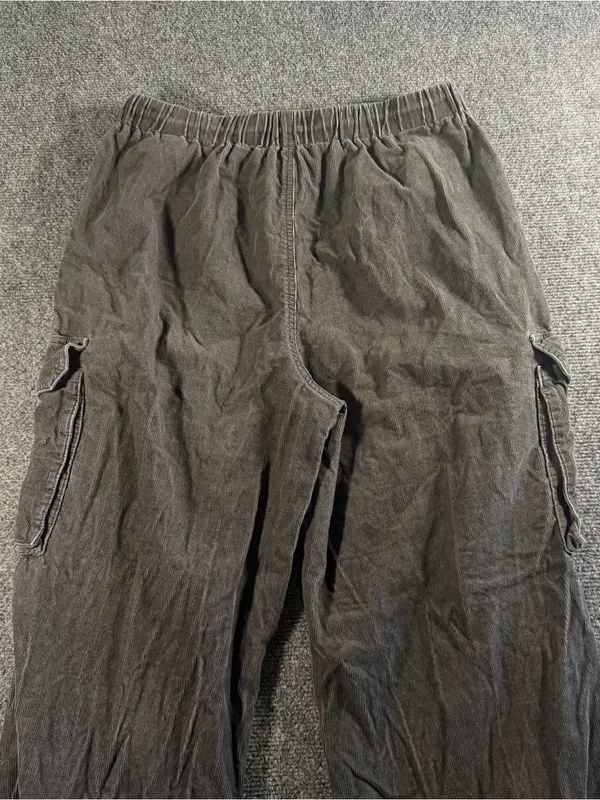 Japanese GU Uniqlo Corduroy Parachute Gray Cargo Pants Size L But Fits US Small - Image 3
