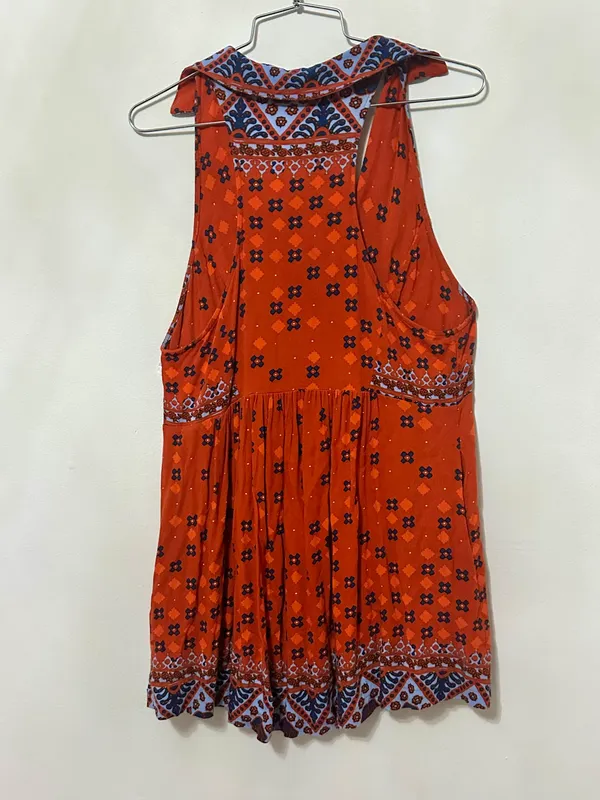 Charlotte boho mixed print sleeveless tunic top - Image 4
