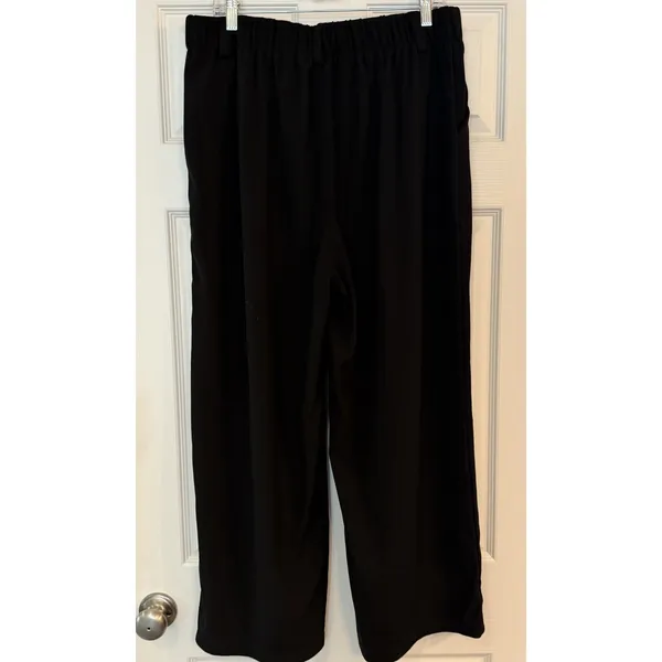 NWT Halara Flex™ High Waisted Wide Leg‎ Waffle Work Pants Pull On PXL Black - Image 8