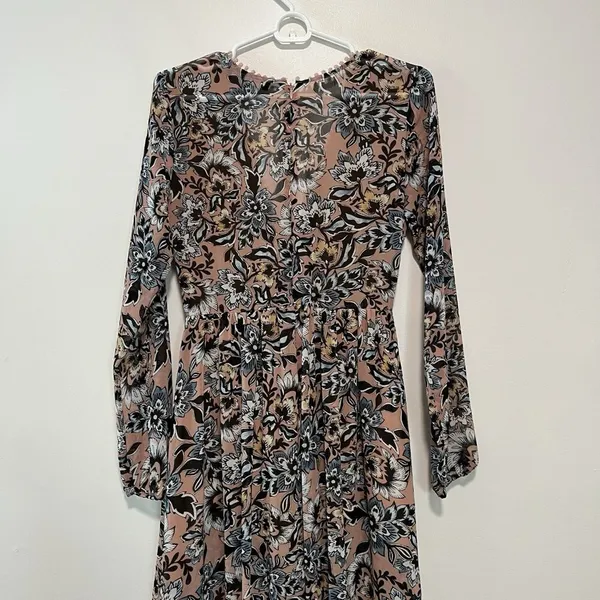 For‎ Love & Lemons Grace Maxi Dress in Nude Floral Size Small - Image 12