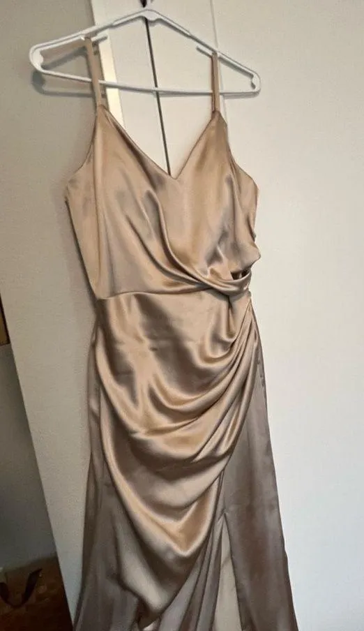Revelry Rory Satin Wedding Dress in Gold Champagne - 703 - Image 4