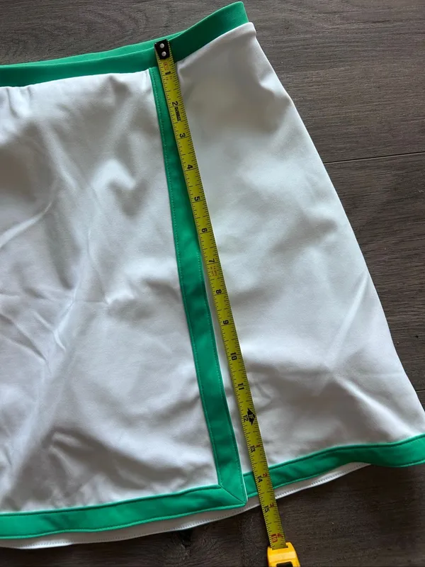J. Crew Cloudstretch Wrap Tennis Skirt Skort Size s White Green Pickleball BP01 - Image 5