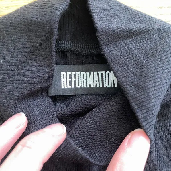 Reformation - Mock Neck Sleeveless Top in Black - Image 3