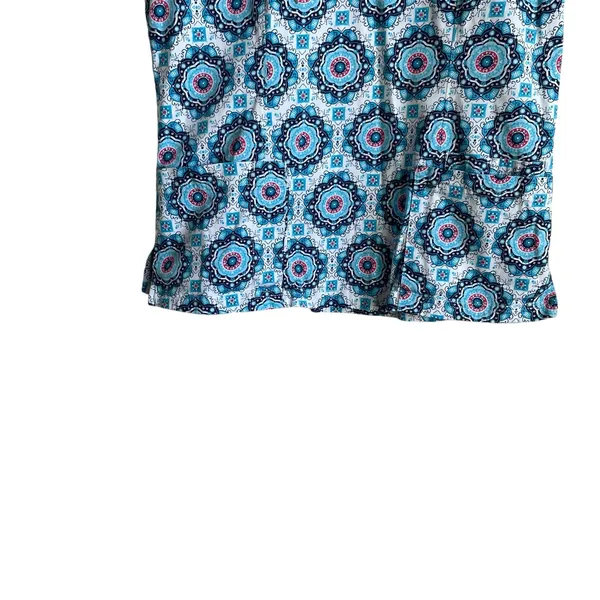 Beyond Scrubs Women Scrub Top L Blue Medallian Medical Uniform‎ Nurse Workwear - Image 6