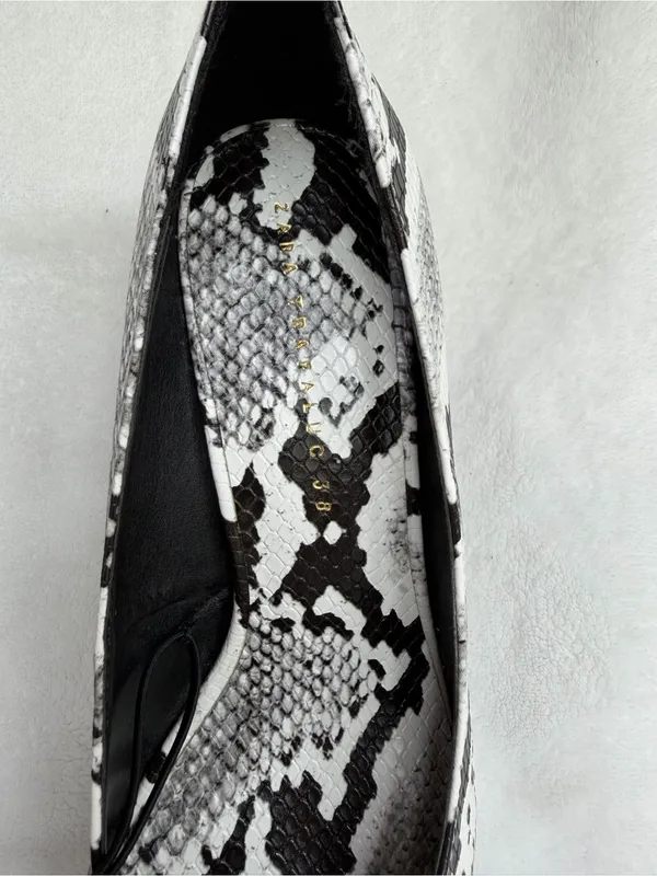 Zara women shoes 36/US 7.5 Snake Print Block Heels Pumps New No Box - Image 9