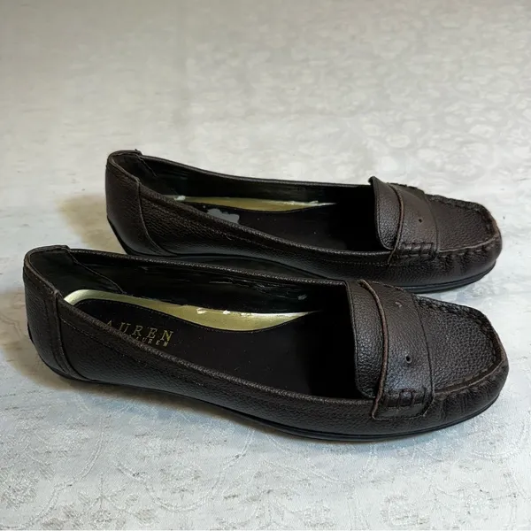 Lauren Ralph Lauren Dark Brown Leather Loafers - Image 3