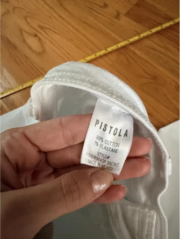 Pistola Penny High-Rise Crop Wide-Leg Jeans in Optic White - Image 9