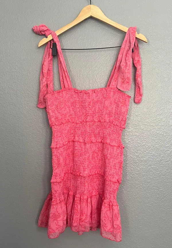 Vici Pink Floral Smocked Mini Dress - Image 5