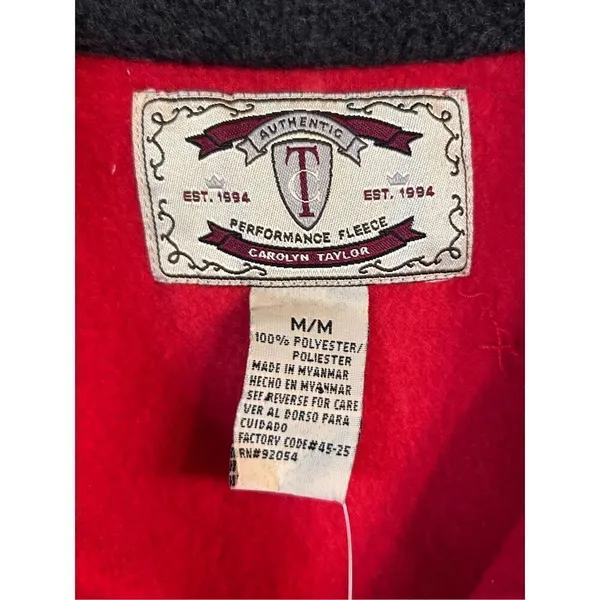 Carolyn Taylor Size M Red Zip Up Fleece Jacket Nwt (4149) - Image 4