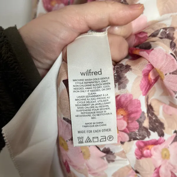 Aritzia‎ Wilfred Tempest Floral Mini Dress Long Sleeve Romantic Boho S - Image 8