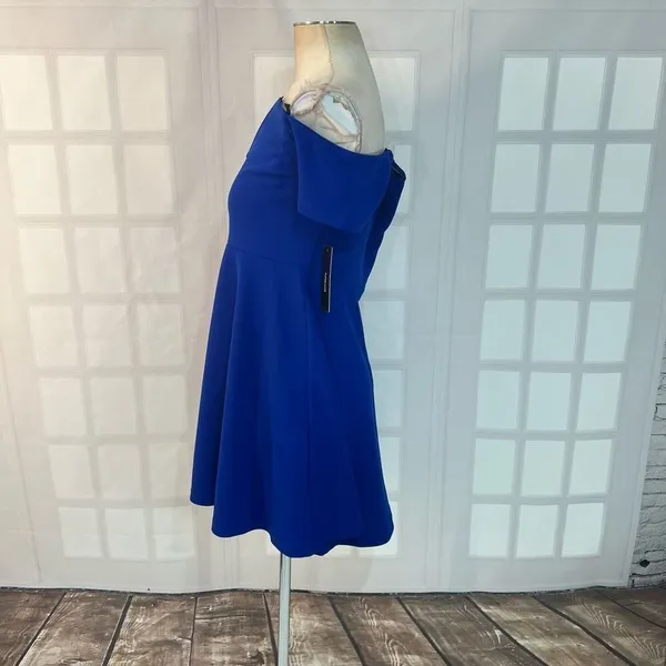 Lulu’s NWT Play the Party Cobalt Blue Off-the-Shoulder Skater Dress size xl - Image 10
