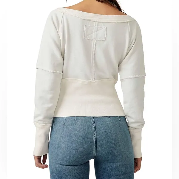 Free People Last Minute Pull Over | Cream | Size Extra Small XS | We The Free - Image 4