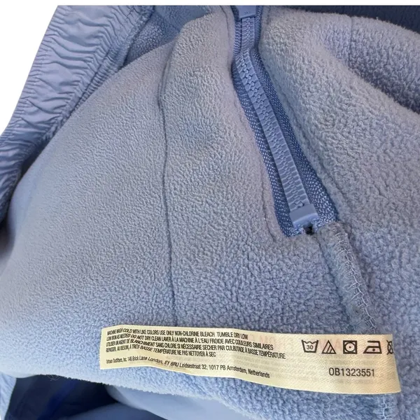 Free People Fuzzy Was She Pullover Blue‎ Sherpa Fleece Hoodie Womens Small - Image 16