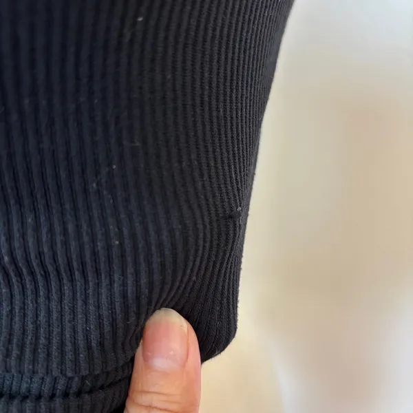 Suzette Solid Black Ribbed Halter Tank Top - Image 3