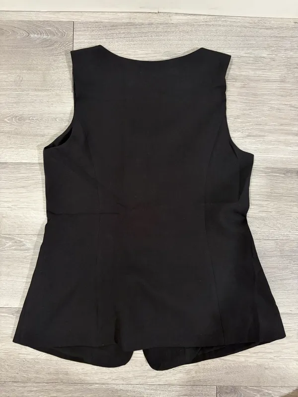 Cicy Bell Button Down Business Top Black - Image 3