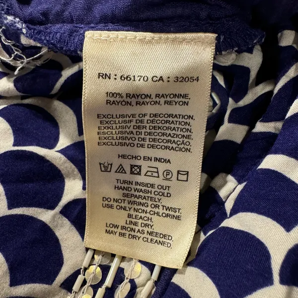Anthropologie Pants Pull On Boho Coastal Resort Preppy Nautical Blue Size Medium - Image 3
