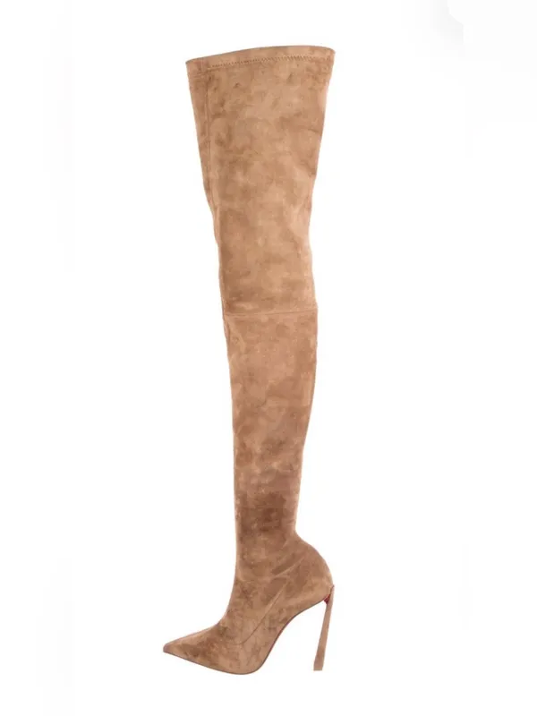 Christian Louboutin Condora Alta 100 Rhea Brown Over The Knee Boots Size39.5 NIB - Image 3