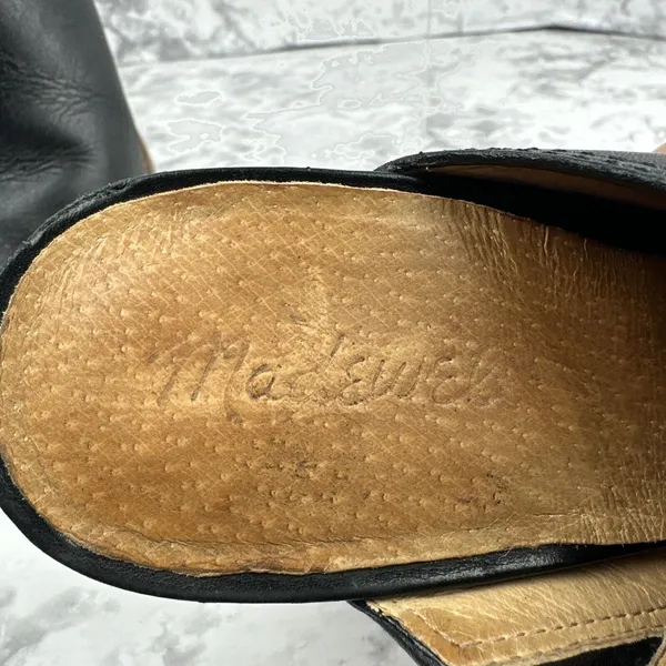 Madewell Womens The Harper Mule J8560 Size‎ 8.5 Black Leather Stacked Heel - Image 3