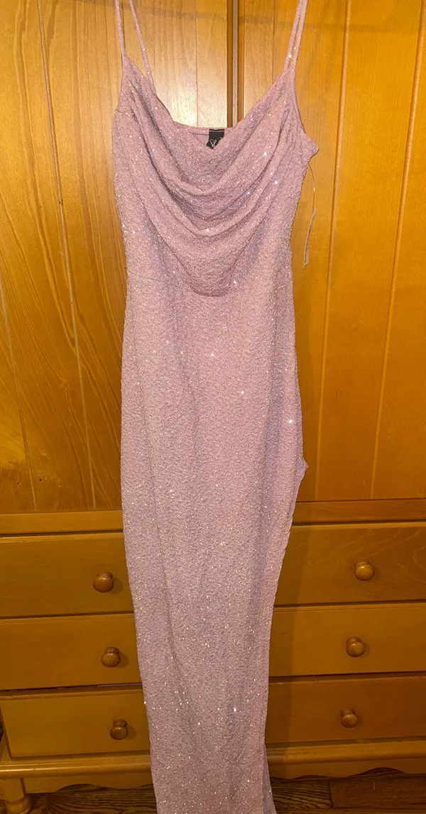 Pink Windsor Halter Maxi Dress with Slit - Image 2