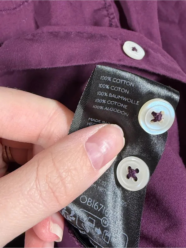 Anthropologie Maeve Dark Purple Bennett Button Down Long Sleeve Top - Image 5