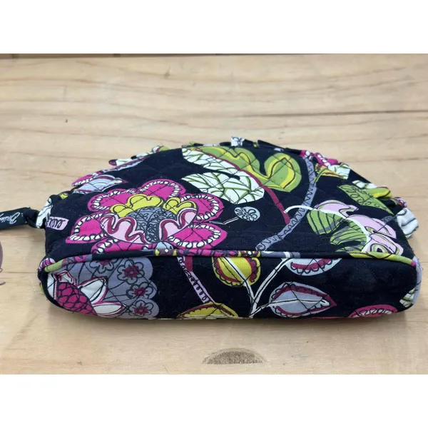 Vera Bradley Floral Cosmetic Bag Zip Closure‎ Black - Image 7