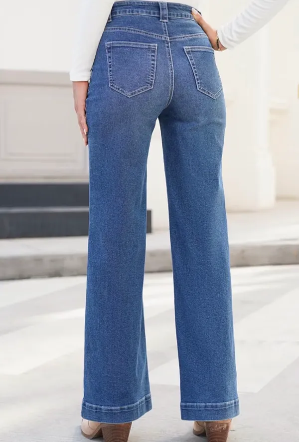Shewin straight Leg Jeans Stretchy Fabric Denim Pants Inseam 29 Inch - Image 2