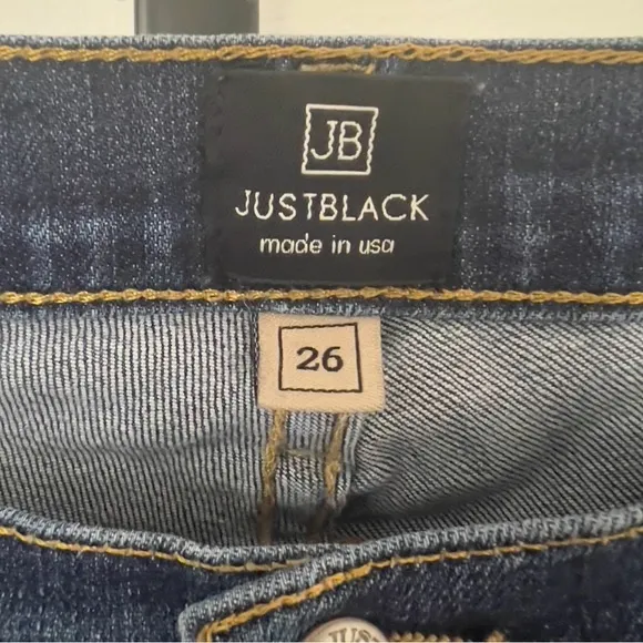 Just Black Distressed Skinny Jeans Womens 26 Blue Mid Rise Stretch Denim Casual - Image 6