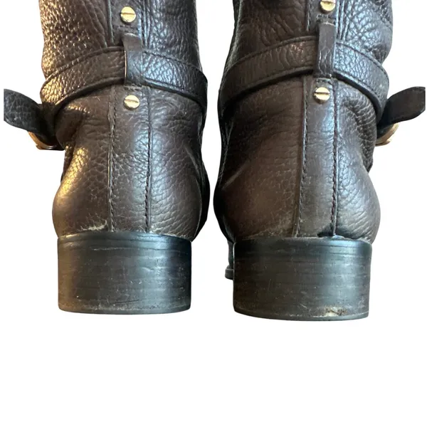 Tory Burch Marlene Dark Brown Tumbled Leather Riding Boots 8.5 - Image 10
