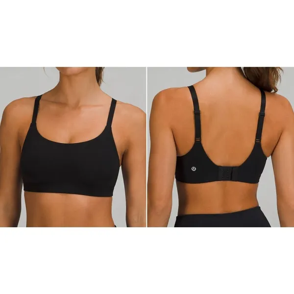 Lululemon Black Sports Bra Size 6 Adjustable Strap Yoga Activewear - Image 2