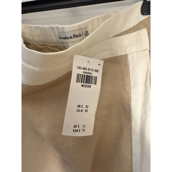 Abercrombie and Fitch Tan Linen Blend Wrap Skort Skirt Size M NWT - Image 5