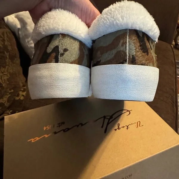 Vintage Havana Camo and White Kids Shoes with Gold Star - Image 2