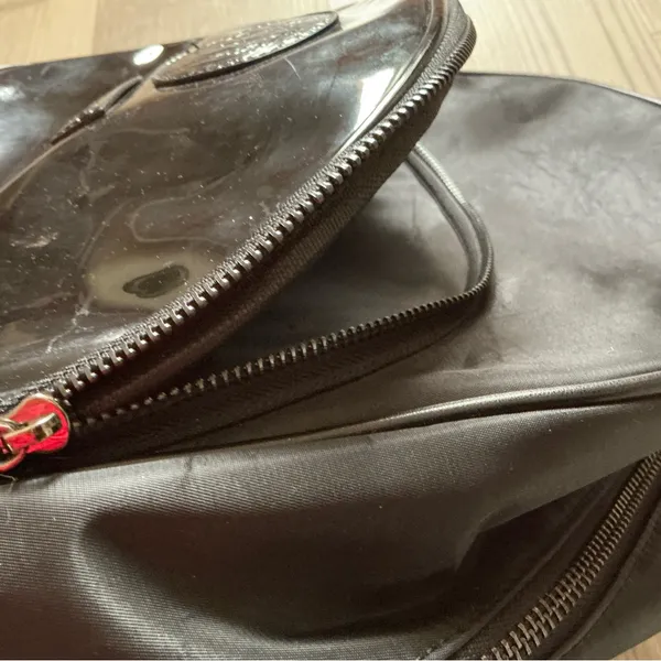 Versace Medusa head black faux patent leather nylon backpack - Image 15