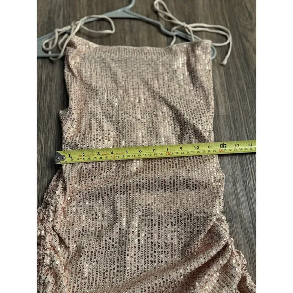 NWT HELLO MOLLY Gold/Bronze Sparkle Sequin Mini Dress Size‎ 6 Medium - Image 11