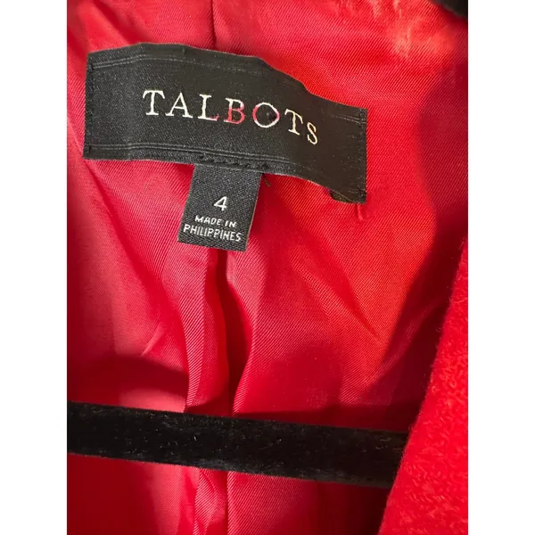 Talbots Red Wool Blend Blazer Women's Size 4 - Image 2