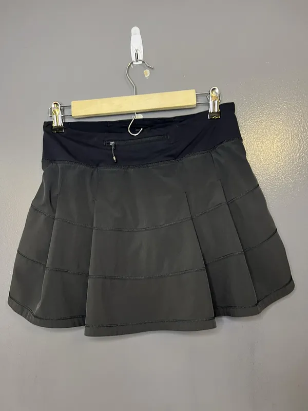 Lululemon Skort Womens 4 Black Athletic Running Tennis Lined Pockets Stretch - Image 2