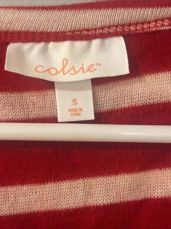 Colsie Red and Cream Striped Pajama Set - Image 3