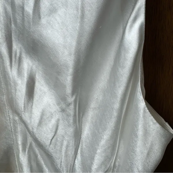 NEW Meshki Meghan Sleeveless Satin V-Neck Maxi Dress Ivory XXXL READ - Image 11