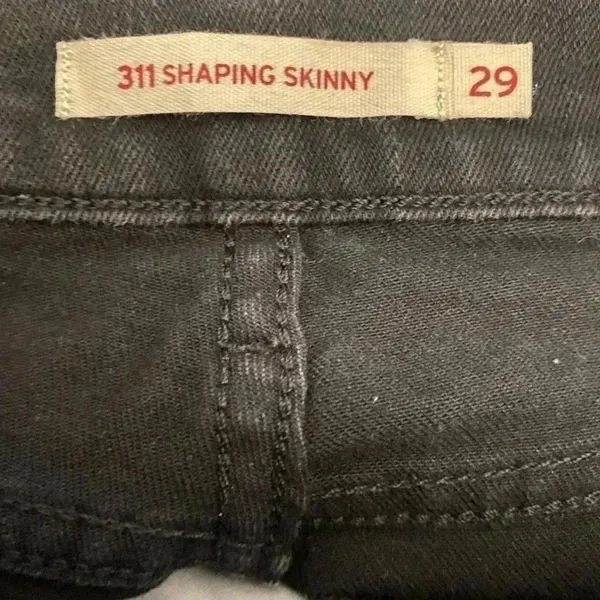 Levis 311 Shaping Skinny Black Wash Jeans Sz 29 - Image 8