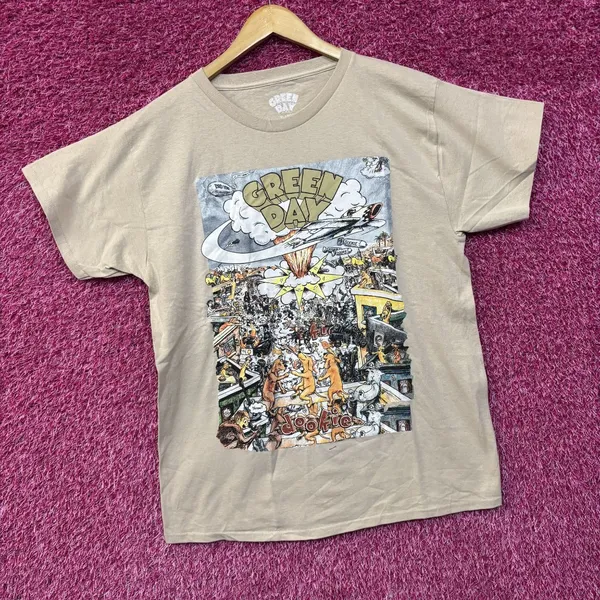 Green Day doookie On Tan T-Shirt XL - Image 3