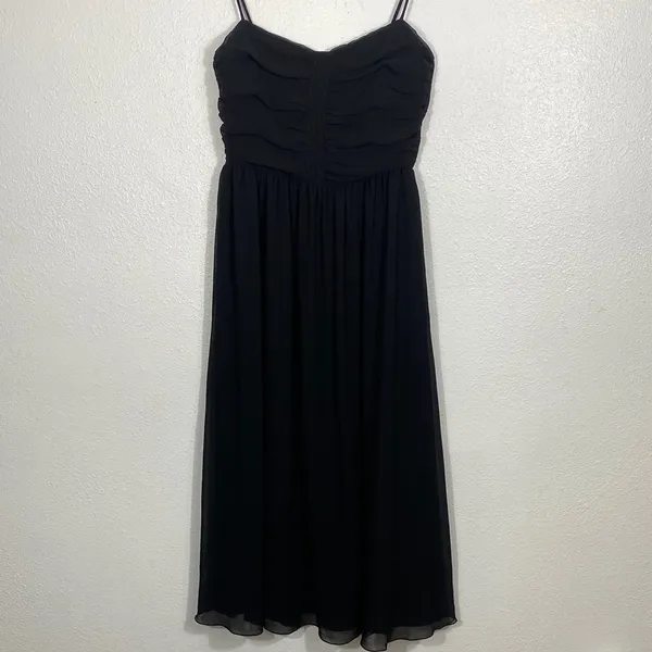 Aritzia Elegant Black Midi Dress Size 8 - Image 3